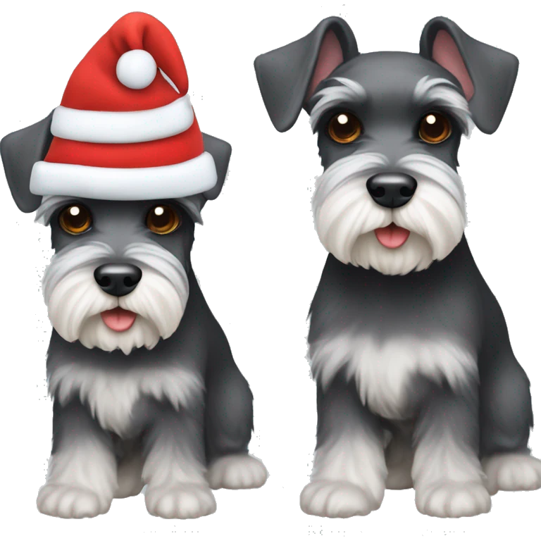 mini schnauzer with a santa hat on  emoji