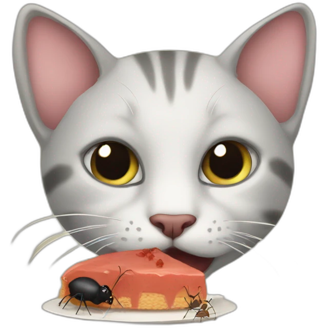 cat eat ant emoji