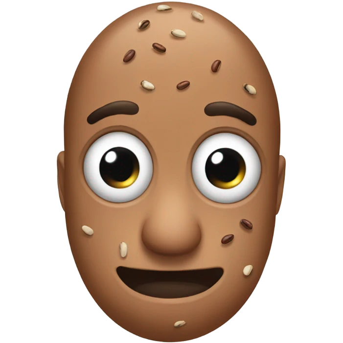 A pinto bean with big human eyeballs emoji