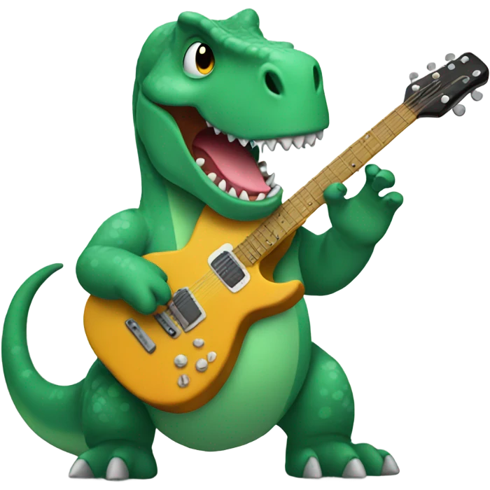 dinosaur playing guitar emoji