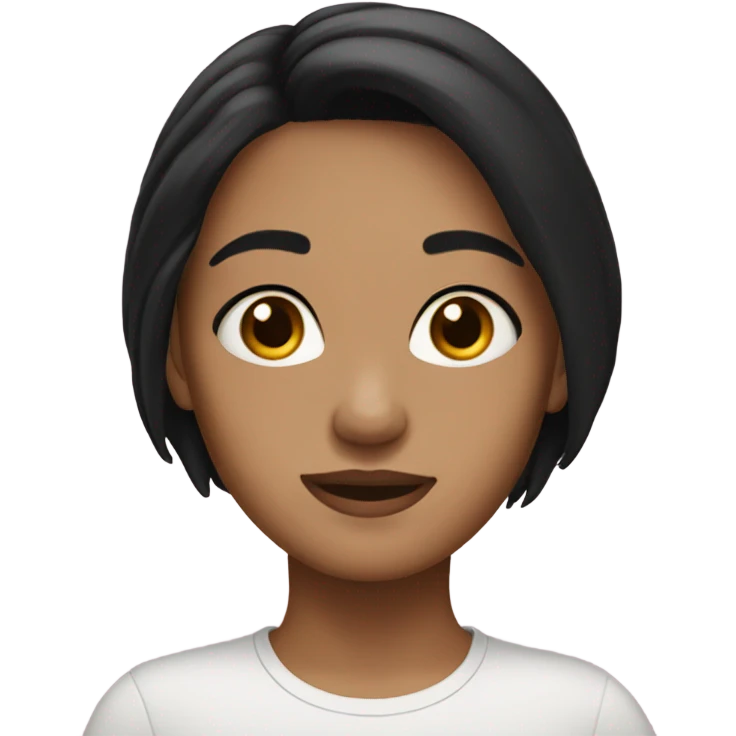 Brunette girl with black shoulder hair emoji