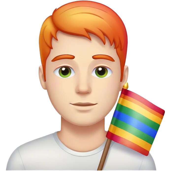 white man with rainbow flag emoji