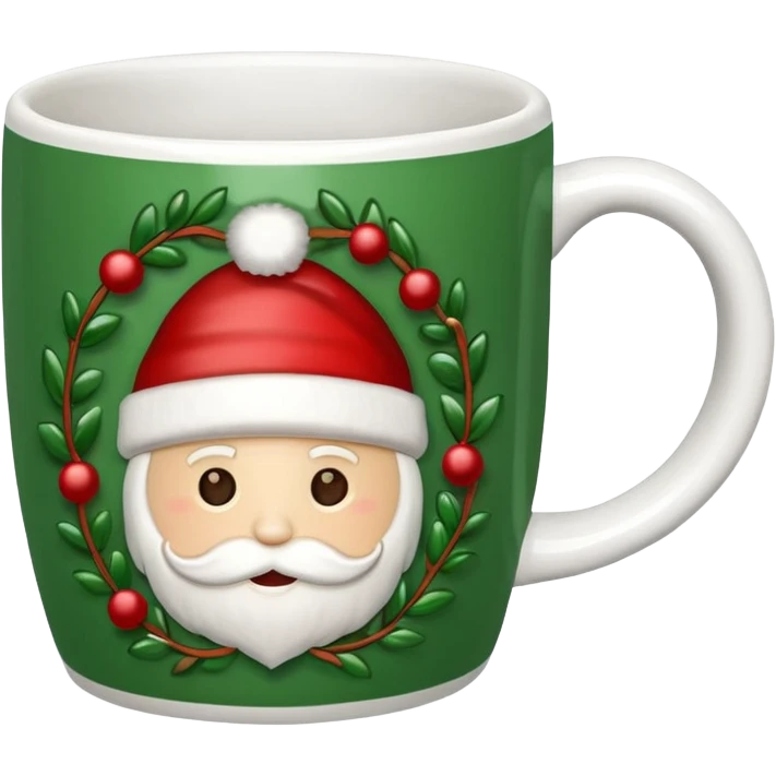 Coffee mug with detailed christmas  embellishment emoji