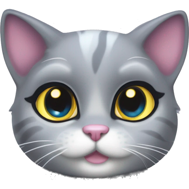 ethereal cute grey cat littlest pet shop lisa frank style emoji