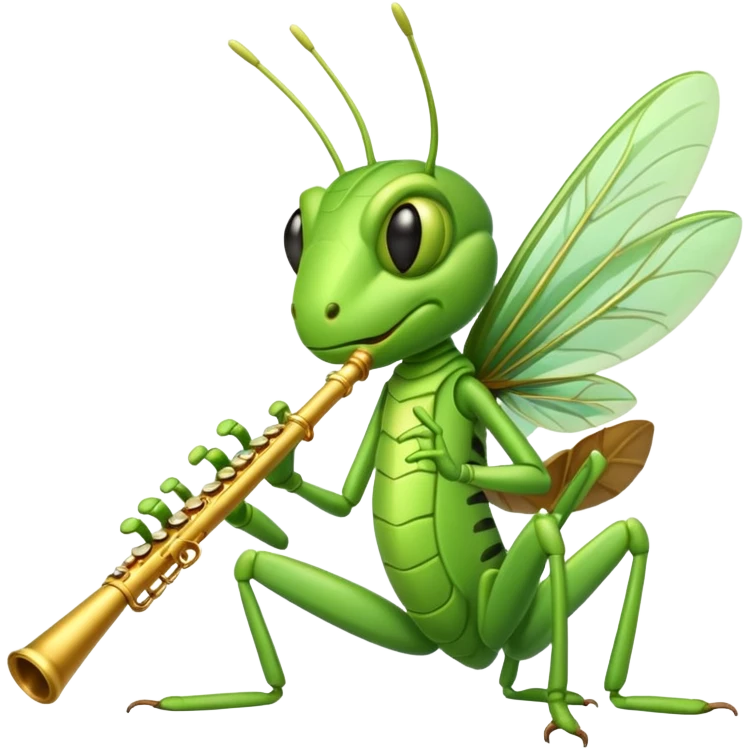 grasshopper playing flute emoji