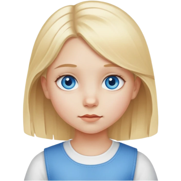 small girl a blonde hair and blue eye emoji