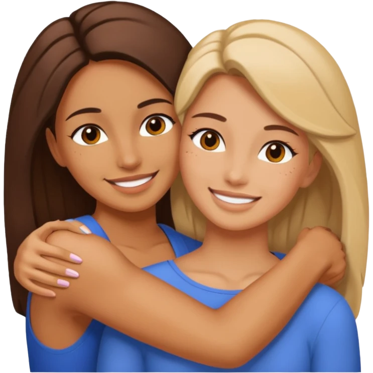 women strong hug emoji