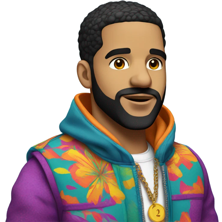 Drake with color emoji
