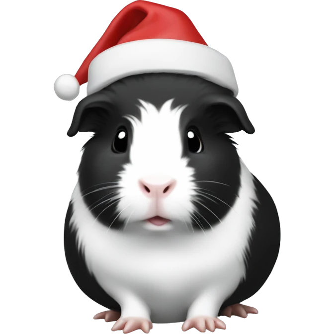 Black-white Guinea pig christmas emoji