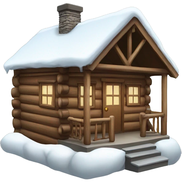 Cabin with snow emoji