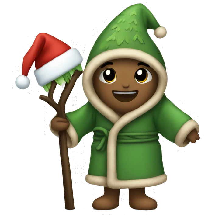 Cozy Christmas Tree in a cozy robe emoji