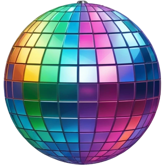 disco ball, sparkling, vibrant colors emoji