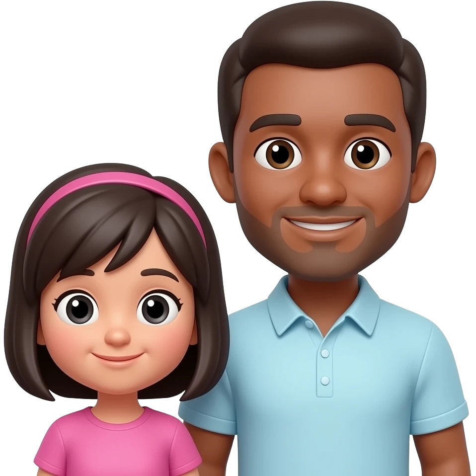 10 year old child female with adult male black 30 year old partner emoji 3d, the adult male is more taller emoji