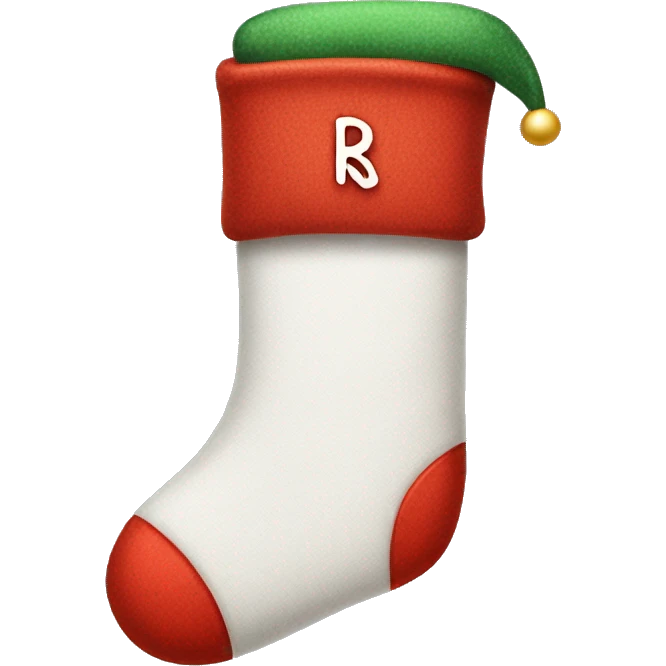 christmas stocking with R on it emoji