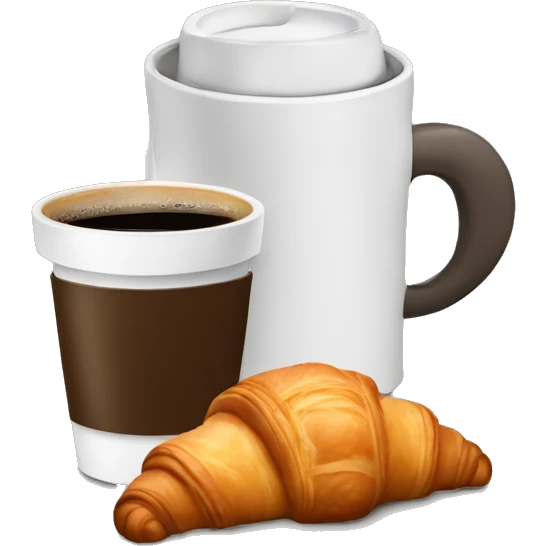 Croissant and coffee emoji