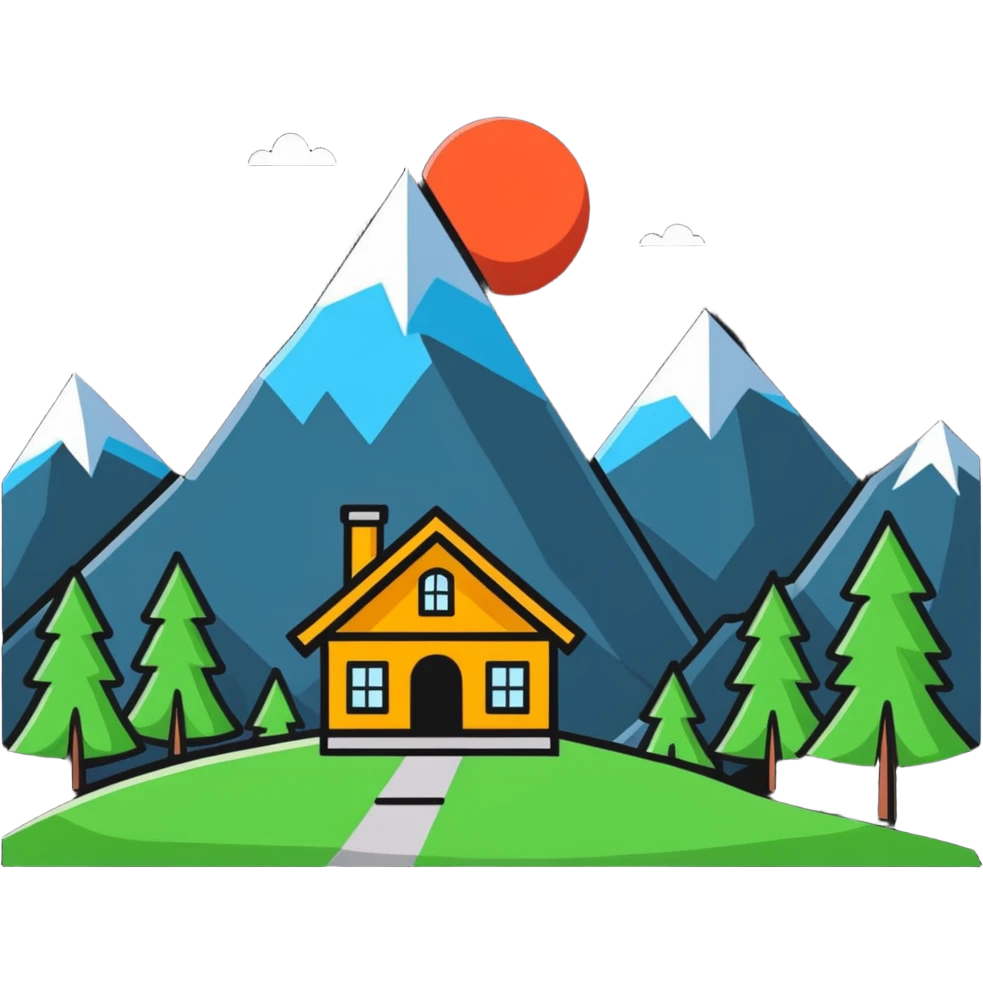 Refuge between mountains emoji