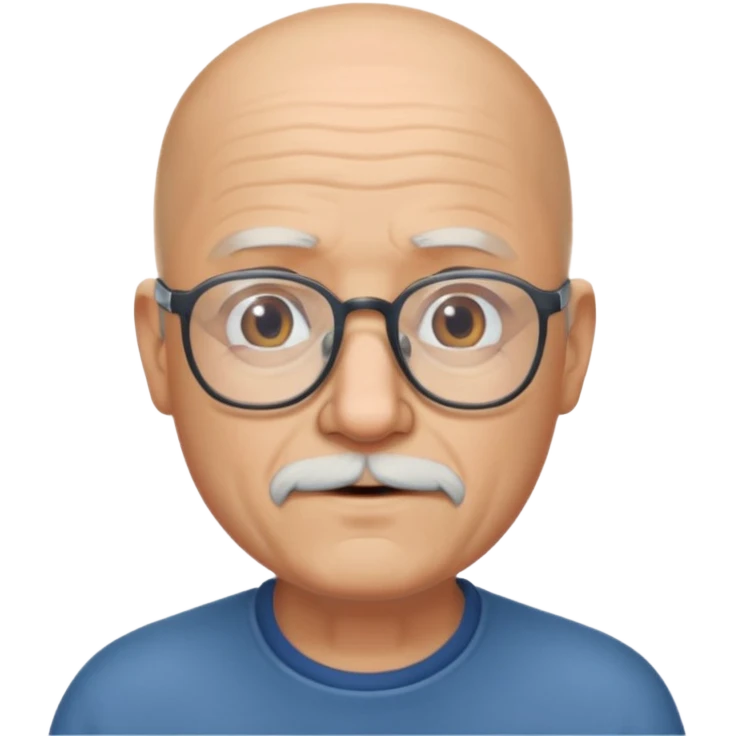 old bald man with short beard and glasses emoji