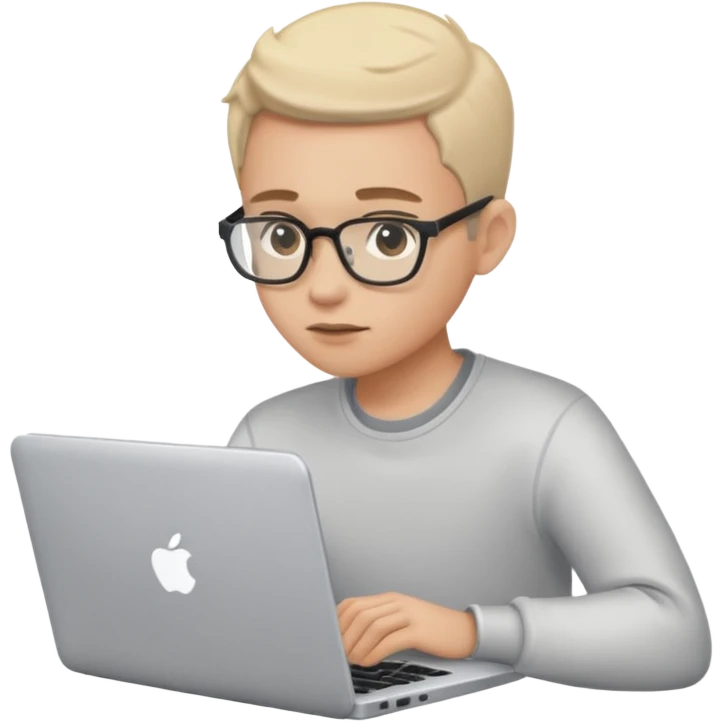 A person typing/creating content on their laptop emoji
