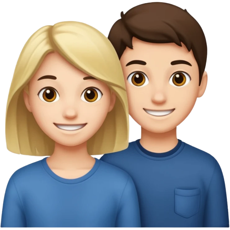 two teenager sneaking emoji