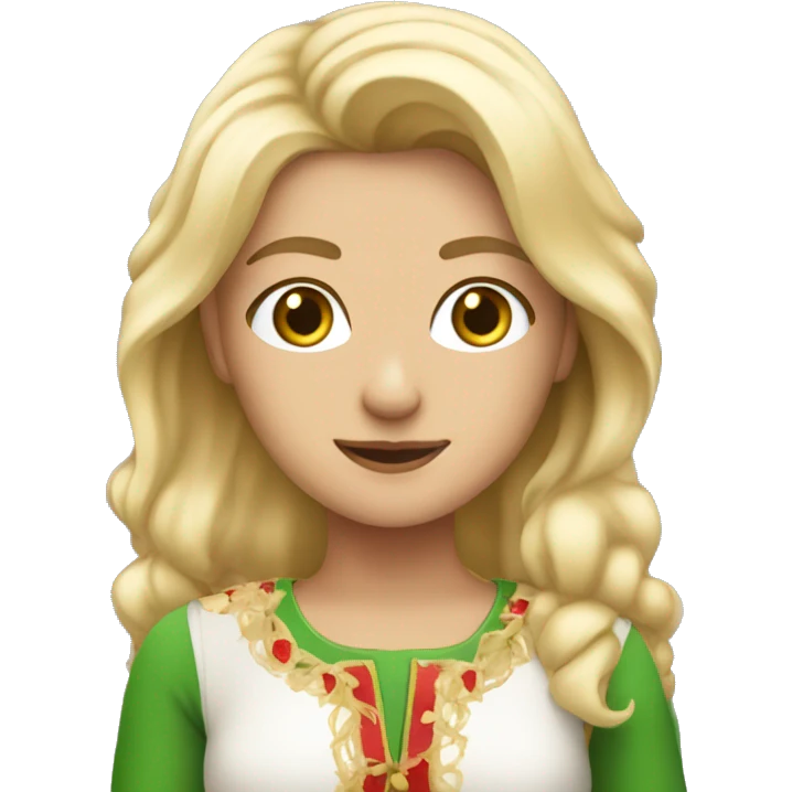 Pretty Italian blonde girl with a cherleading outfit emoji