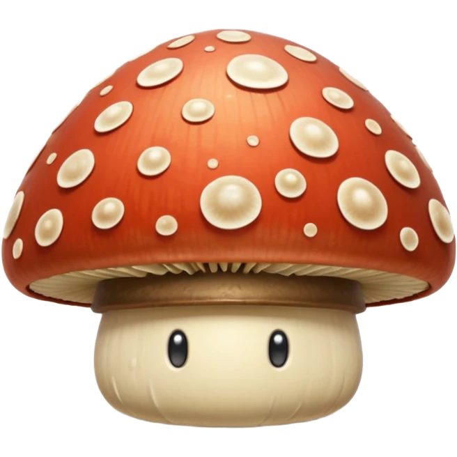 mushroom shell shield object icon, fantasy shield made from a thick mushroom cap, textured mushroom surface, natural curved shape, small glowing spores, cute forest vibe, 3D cartoon, mobile game icon style, centered, clean background, soft shadow, no text, no watermark
 
 emoji