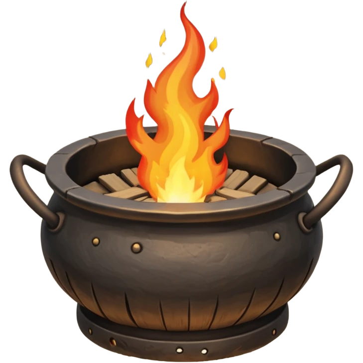can you make a really medieval looking fire basin with a fire coming out of the top emoji