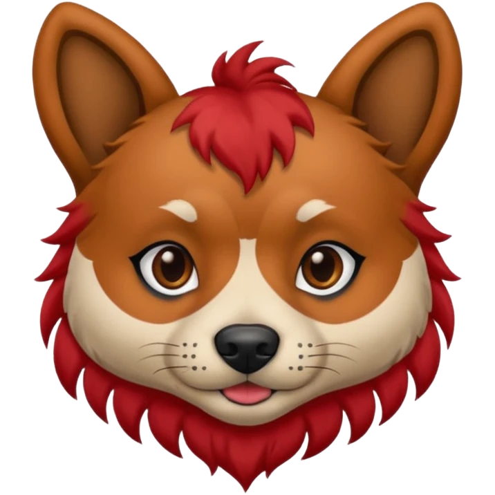 dog withvery  tattoed face and red hair emoji