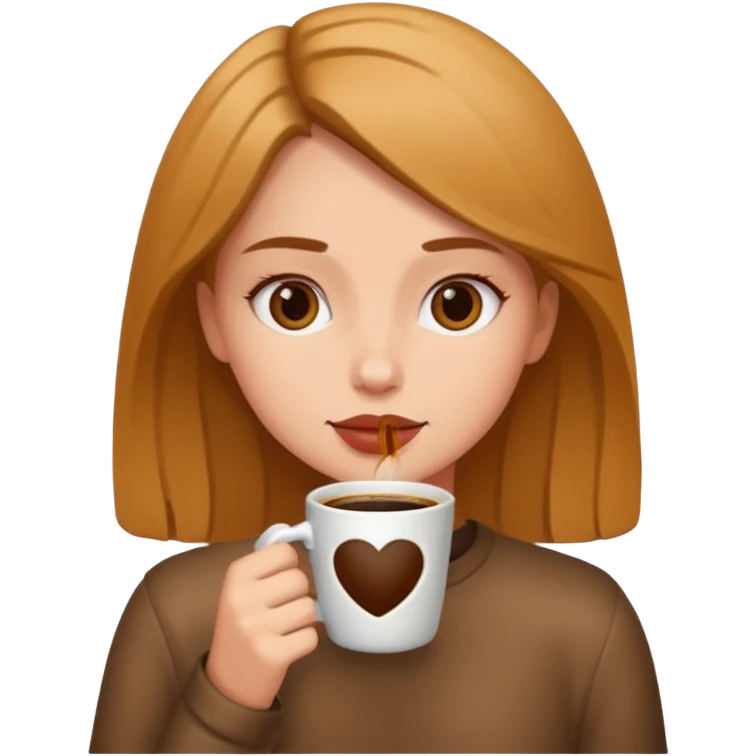 Girl drinking coffee emoji