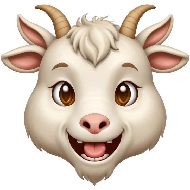 Goat making laughing cry face emoji