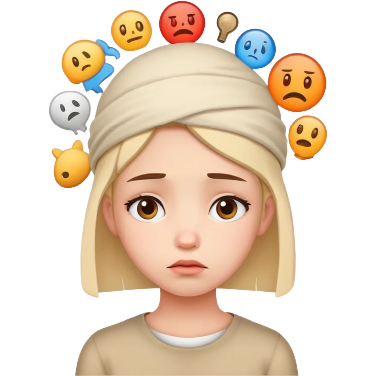 A girl with lot of thoughts and sadness issues which these things present themselves as priceles on head emoji