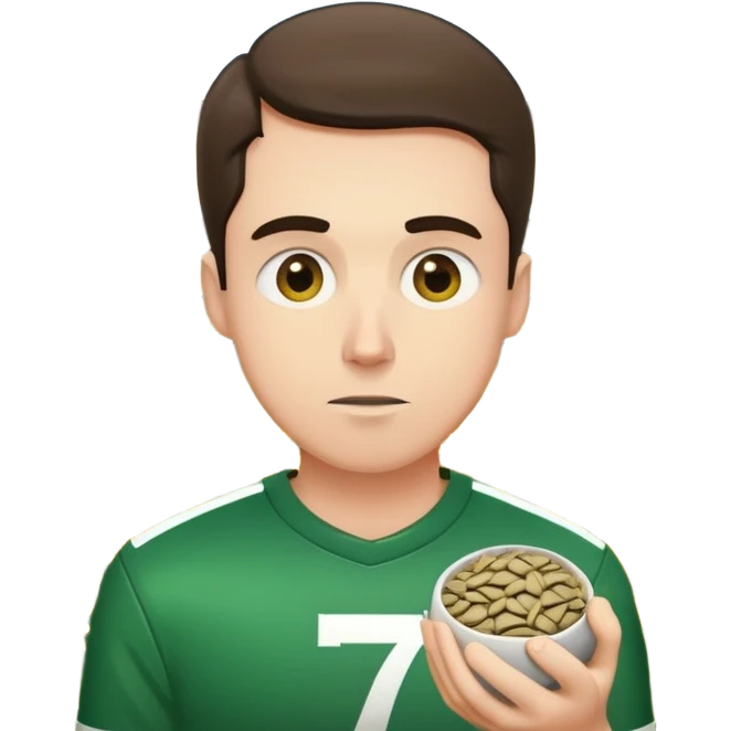 مردی که تخمه میشکندوفوتبال تماشامیکند emoji