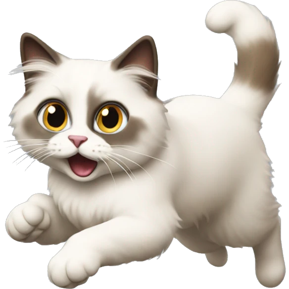 Ragdoll cat running away emoji