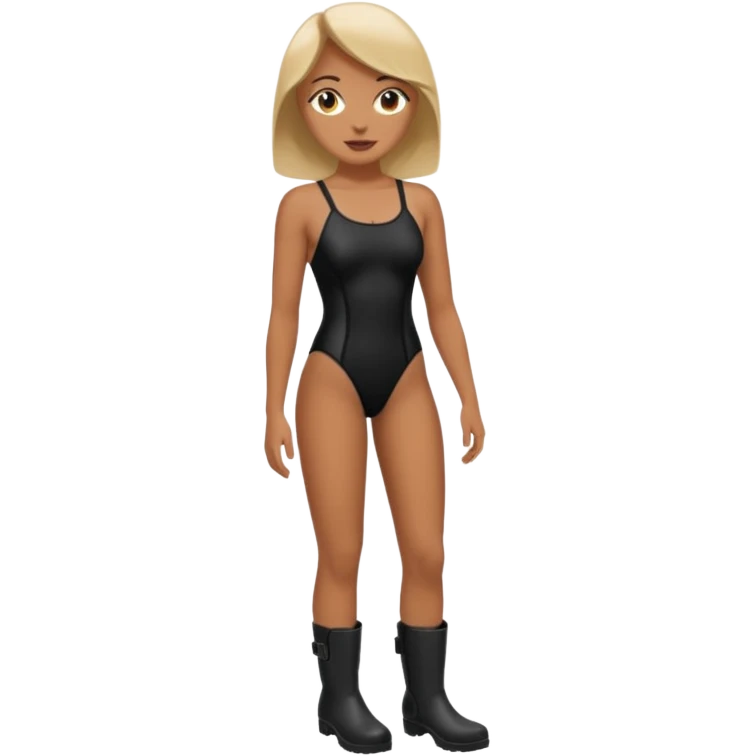 black swimsuit no human with boots emoji