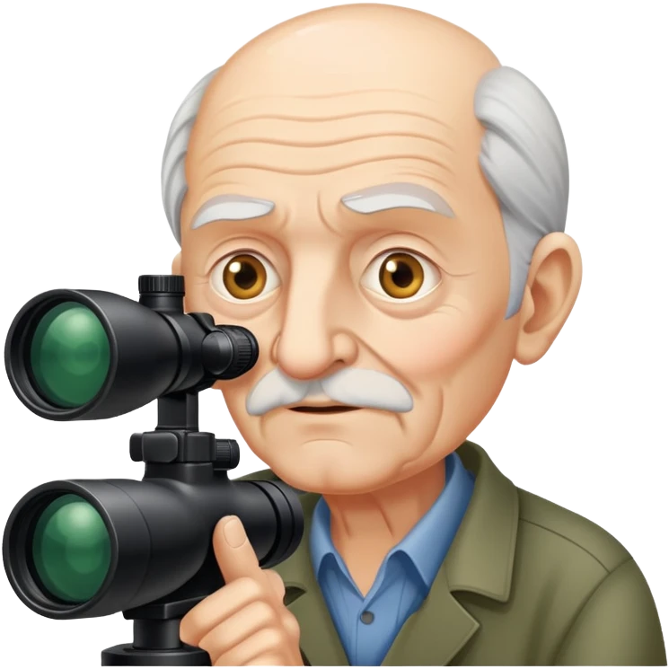 Old Man with spotter scope lowered emoji