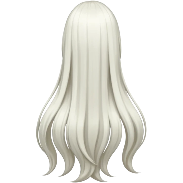 back view of long white hair emoji