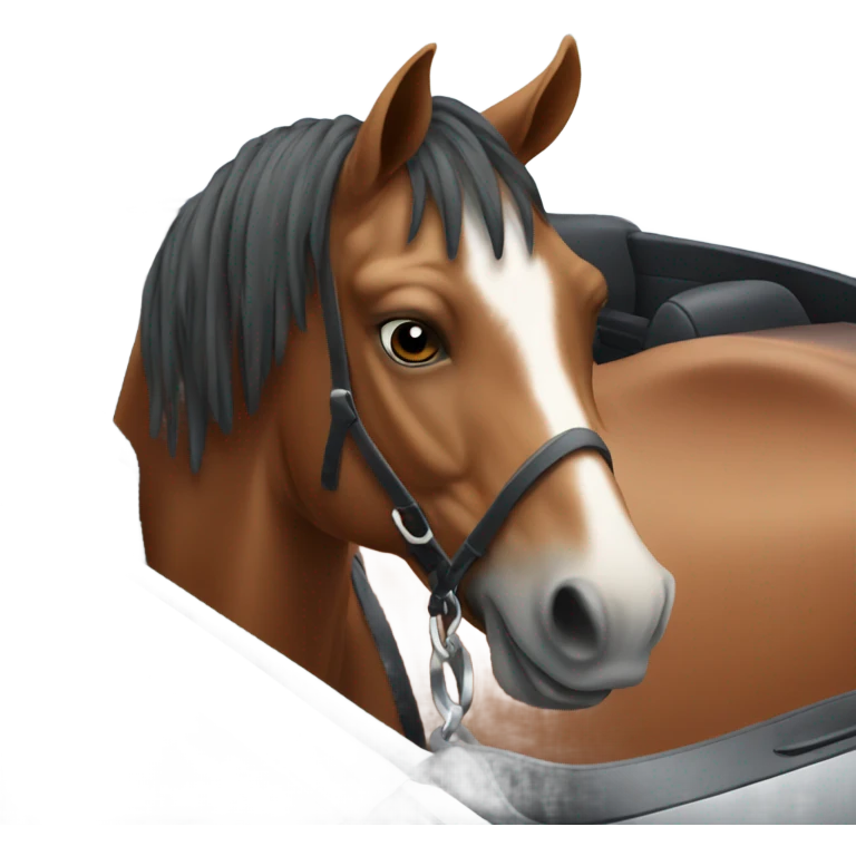 Horse in a car  emoji