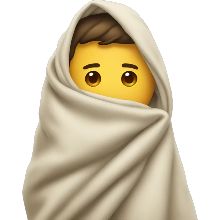 A man with his hand hiding in his blanket emoji