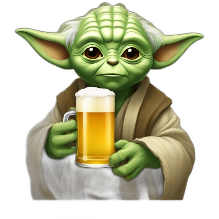 Yoda avec une bière emoji