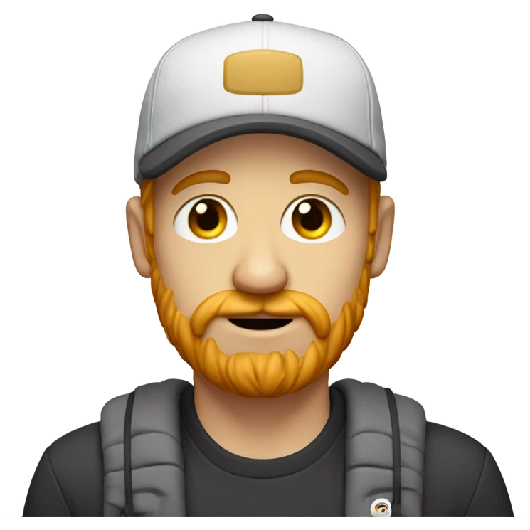 white ginger man wearing a cap says " I don't Care "  emoji