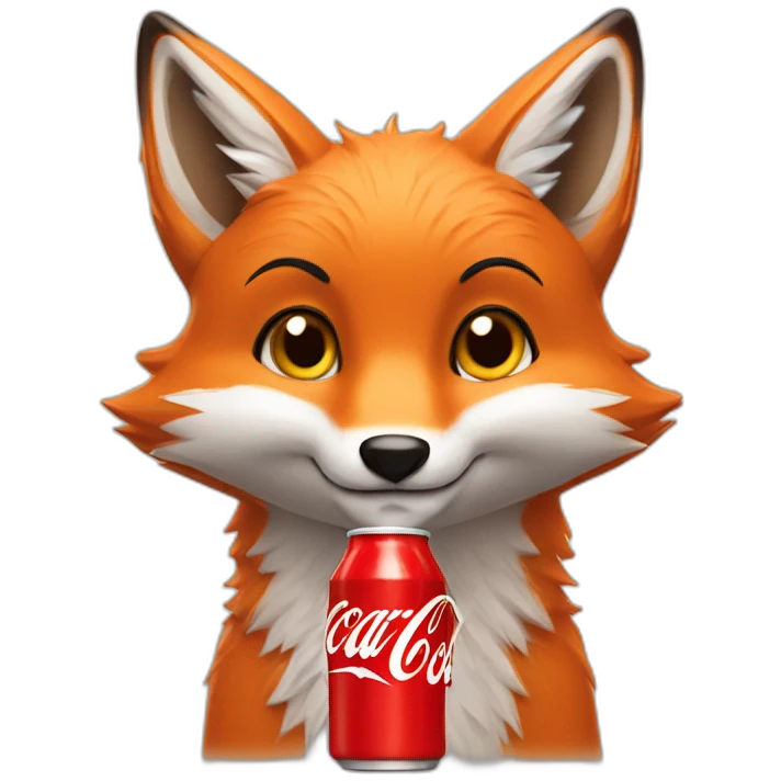 fox with a bottle of coca-cola emoji