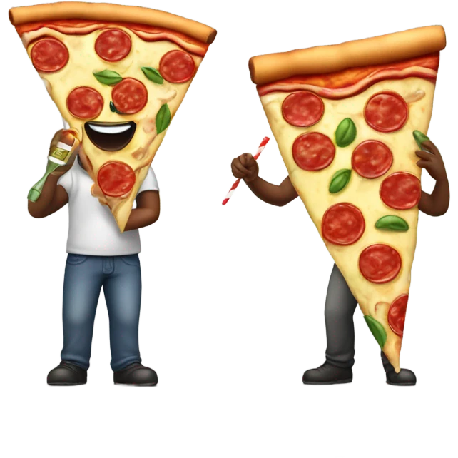A pizza and juice saving the world  emoji