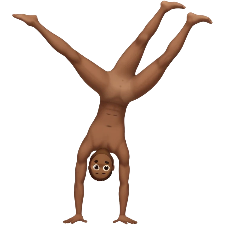 Fully body naked nude male brown hair cartwheel emoji