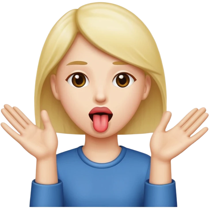 Tongue out with hands to the side emoji