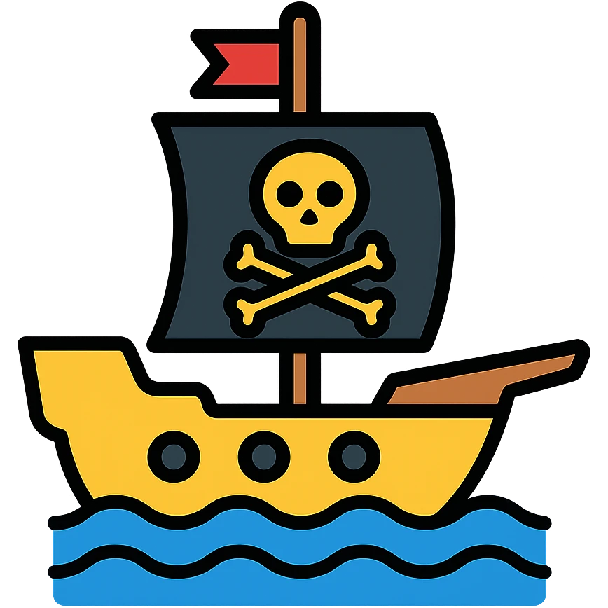 colored pirate ship icon emoji