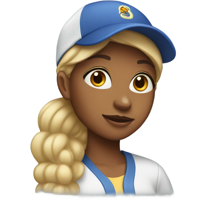 Girl wearing ball cap emoji