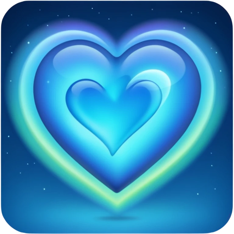 blue heart with aurora lights emoji