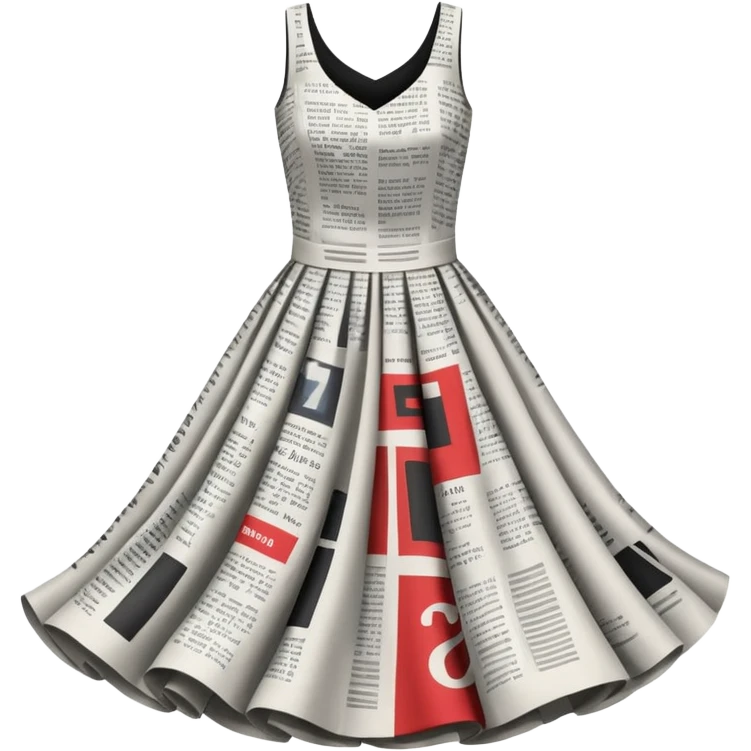 newspaper-print dress emoji