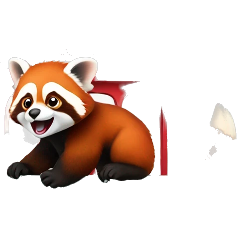 red panda driving a train emoji