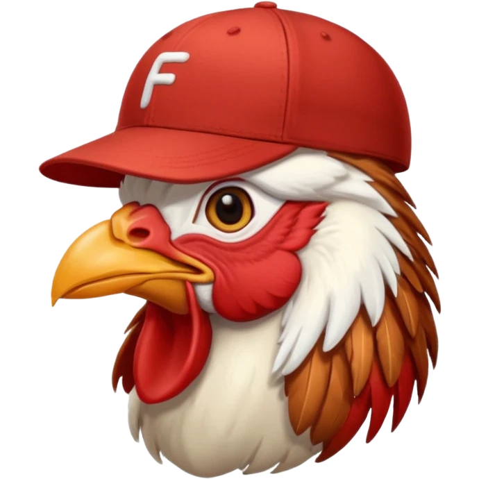 rooster wearing baseball cap emoji