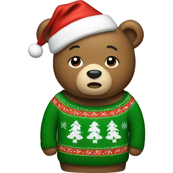 bear wearing christmas jumper emoji